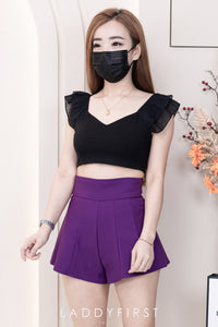 【S3380】【LFW独家小圆饼】高品质阔腿蓬蓬百褶显腰西装高腰百搭短裤，内层包臀防走光里布短裤 ❤️❤️【A-R3-C3】