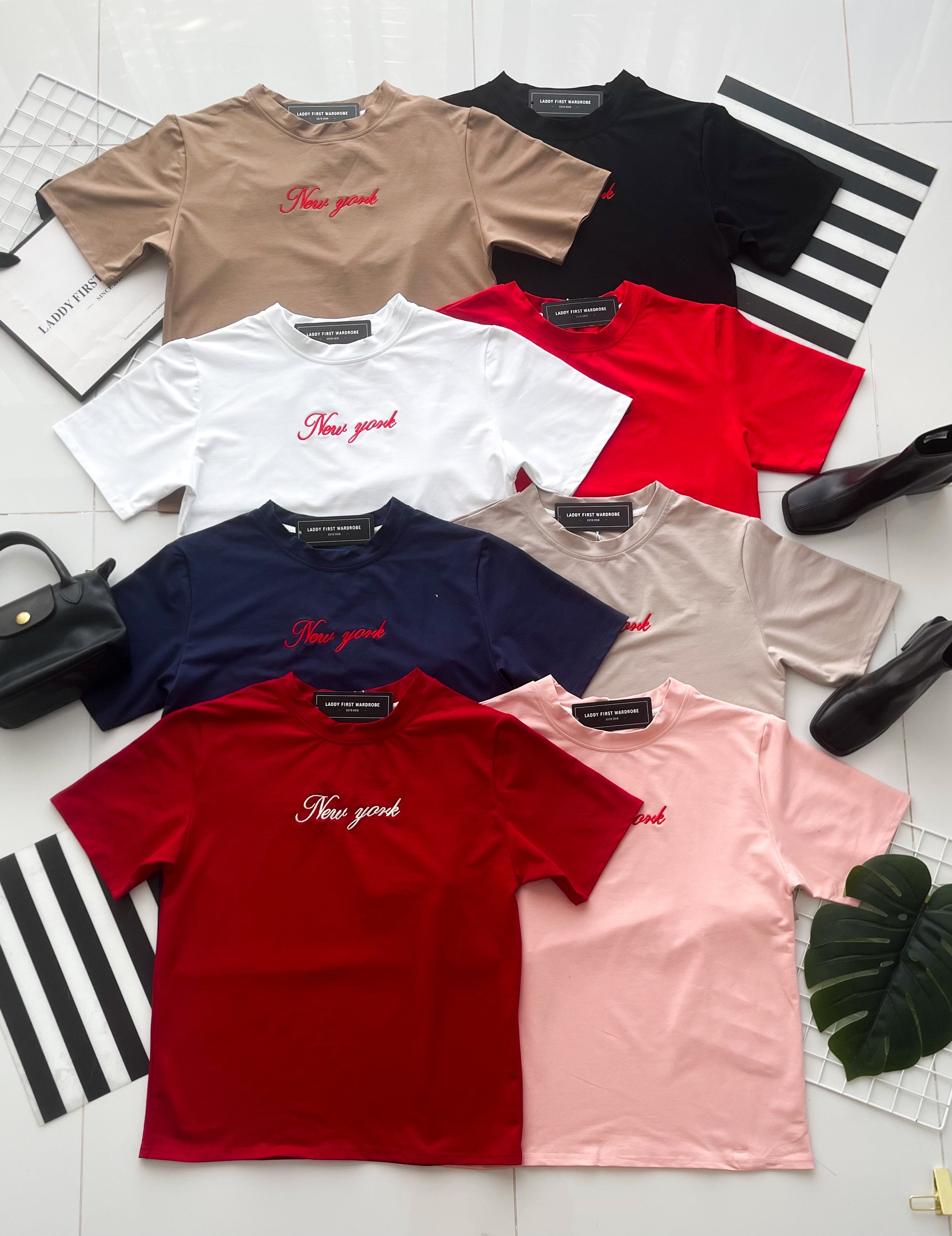 【T82997】高品质New york 刺绣宽松纯棉日常oversized百搭上衣 ❤❤