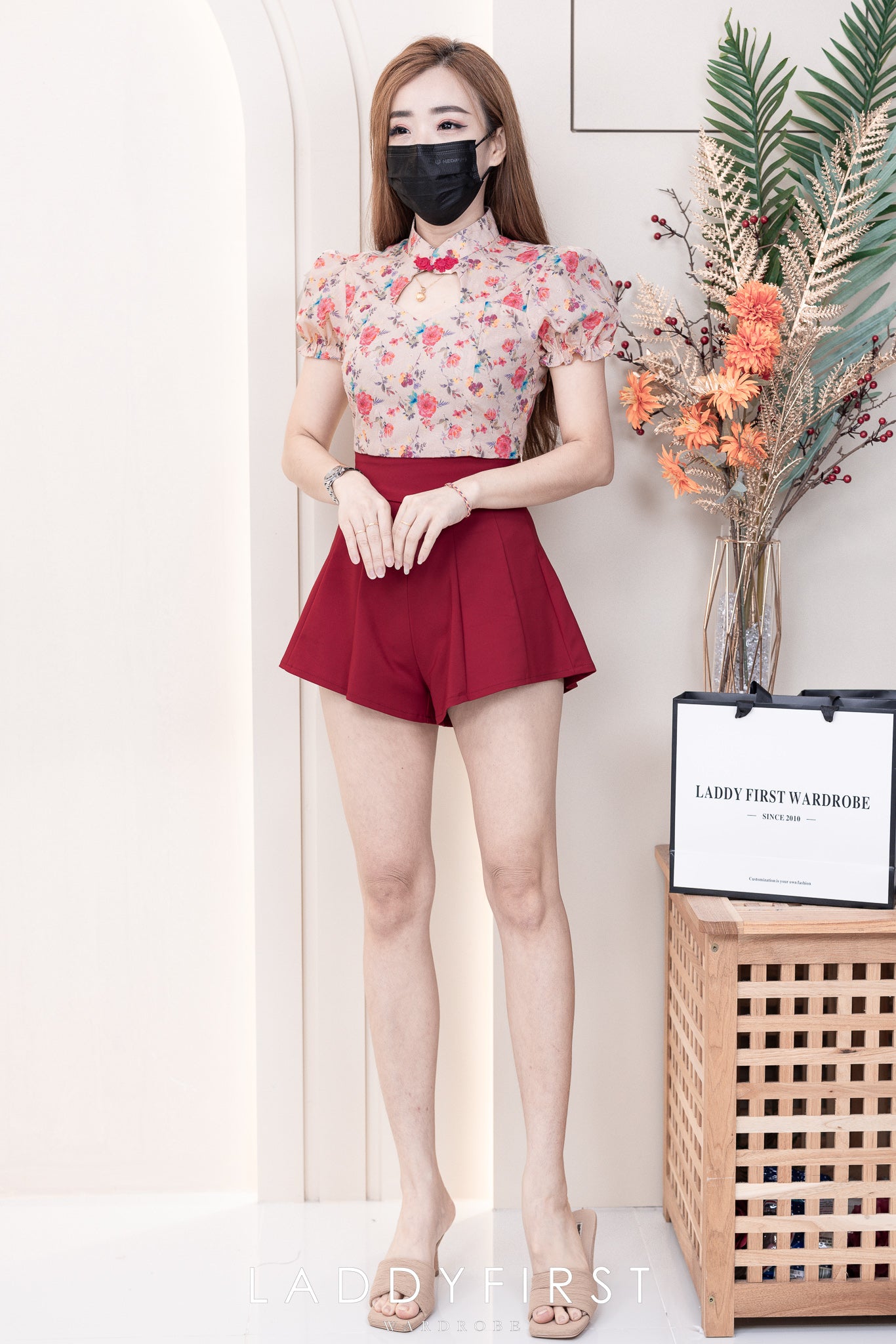 【S3380】【LFW独家小圆饼】高品质阔腿蓬蓬百褶显腰西装高腰百搭短裤，内层包臀防走光里布短裤 ❤️❤️【A-R3-C3】