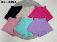 【S3380】【LFW独家小圆饼】高品质阔腿蓬蓬百褶显腰西装高腰百搭短裤，内层包臀防走光里布短裤 ❤️❤️【A-R3-C3】