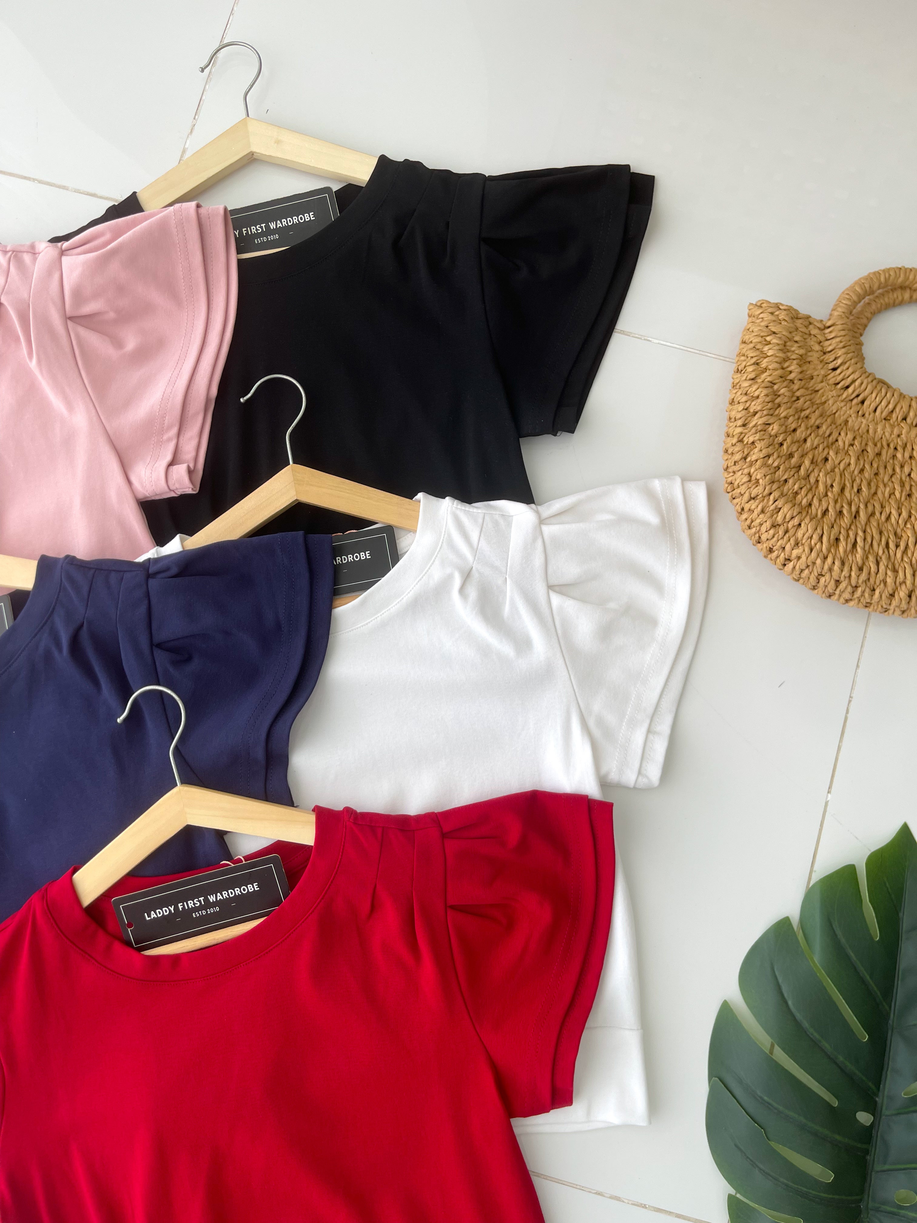 【T98665】高品质荷叶袖纯棉弹力百搭上衣 ❤❤