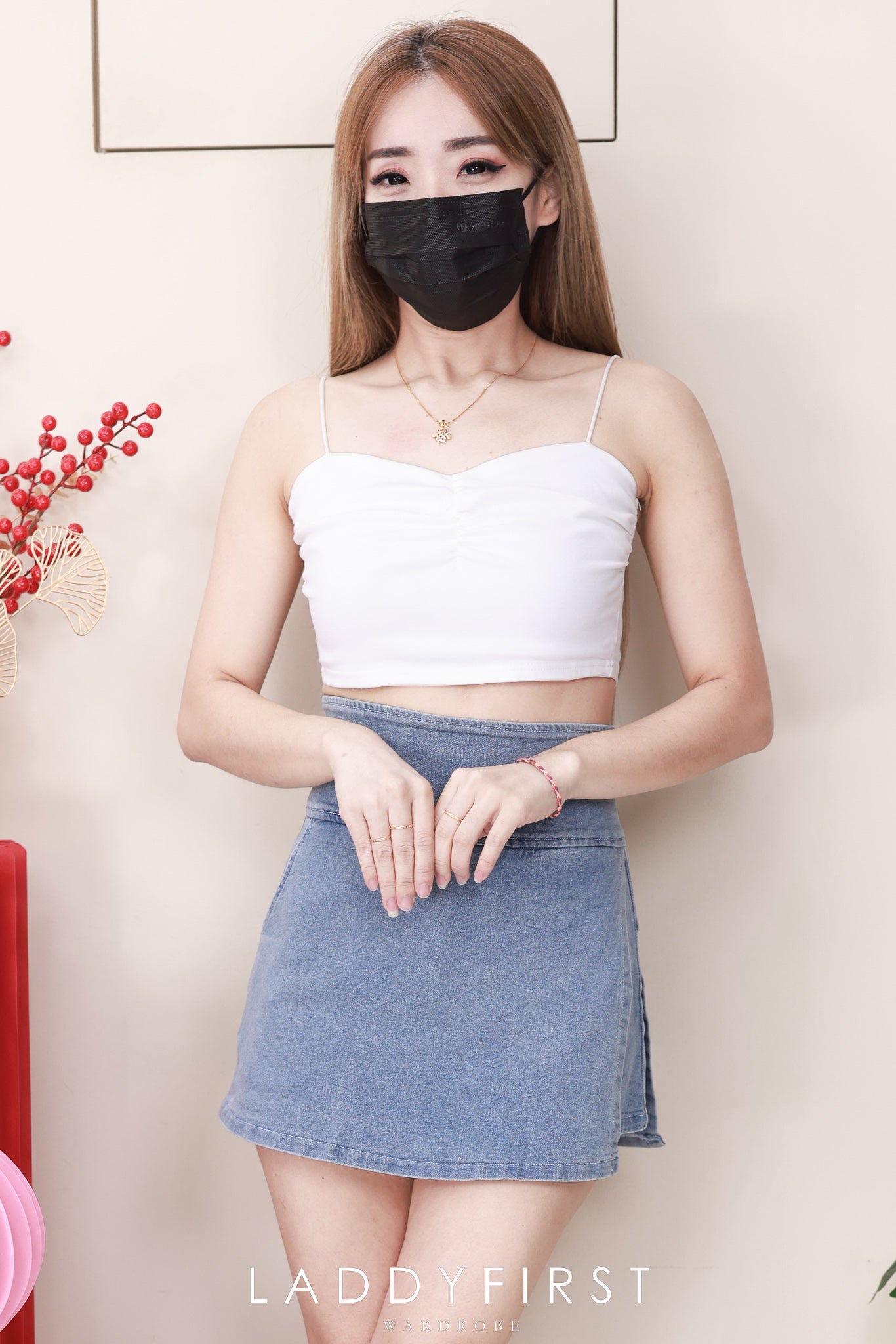 【S2475】高品质简约时尚厚实牛仔高腰百搭裤裙，有口袋 ❤️❤️ 【D-R2-C1】