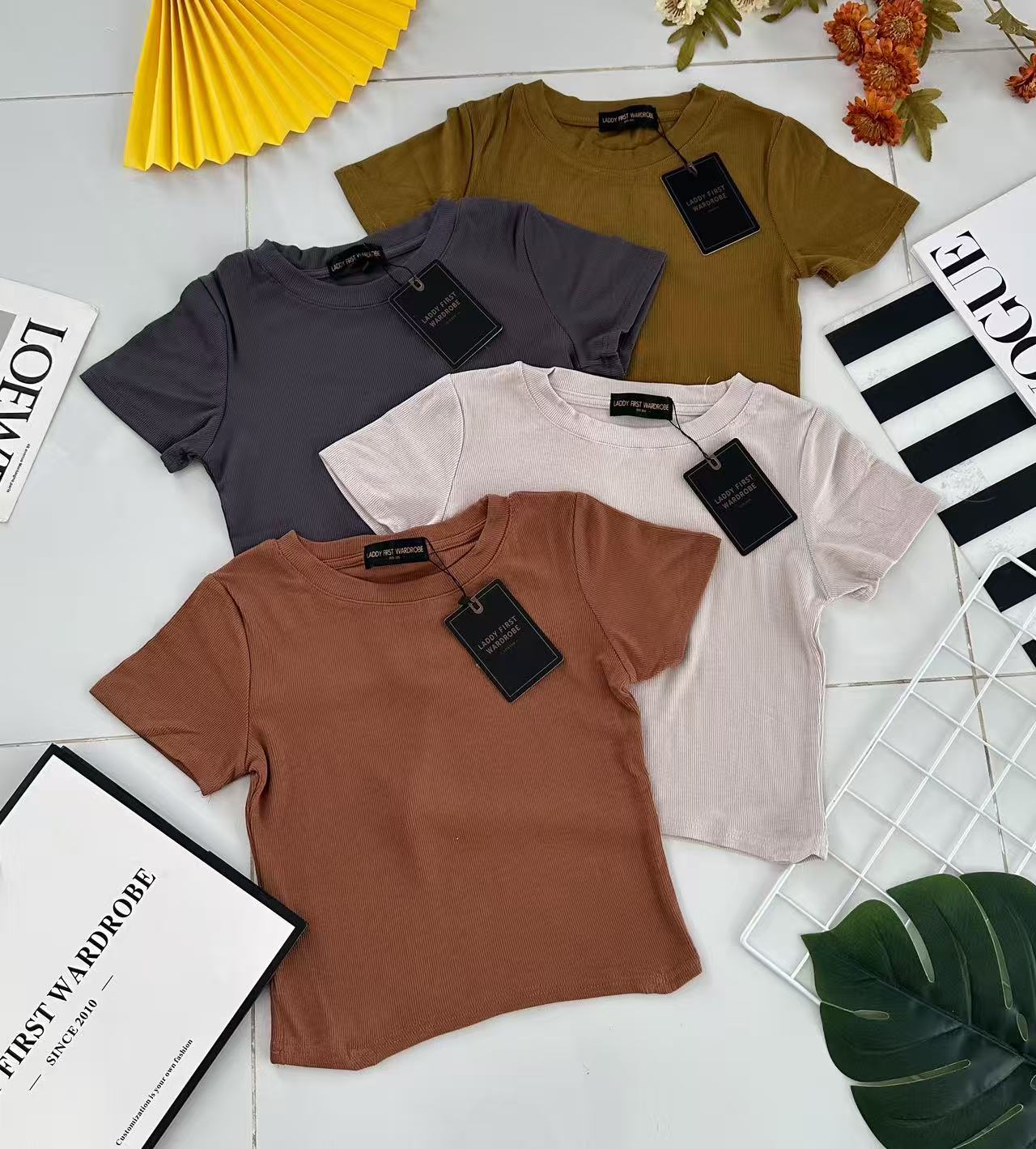 【T8673-1】⚡补货预订款⚡独家爆款高品质圆领短袖螺纹弹力日常休闲百搭上衣 #衣柜必有百搭款 #推荐必入 ❤❤