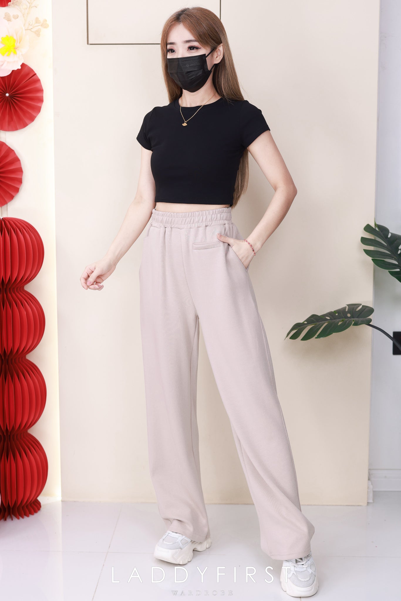 【L1188】高品质空气棉松紧腰弹力运动休闲长裤，有口袋 ❤️❤️ 【A-R2-C4】