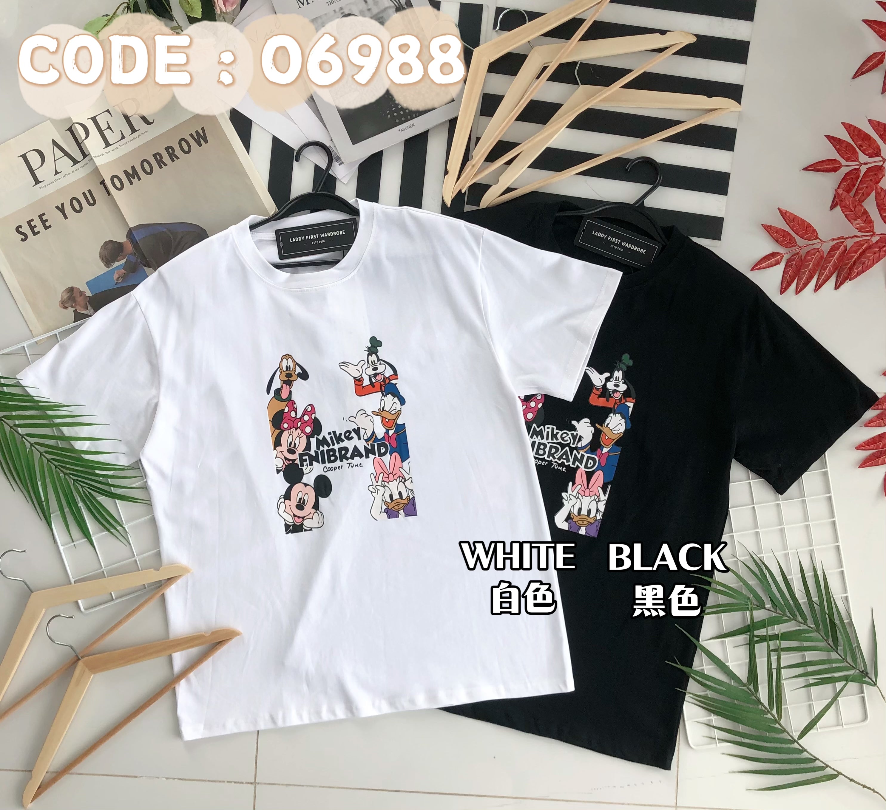 【O6988】Disney男女同款圆领短袖宽松Oversized 上衣❤️❤️