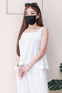 【SS7999】高品质两件式韩版简约时尚套装 宽松无袖上衣➕松紧腰弹力直筒阔脚长裤，有口袋 ❤️❤️【A-R1-C1】