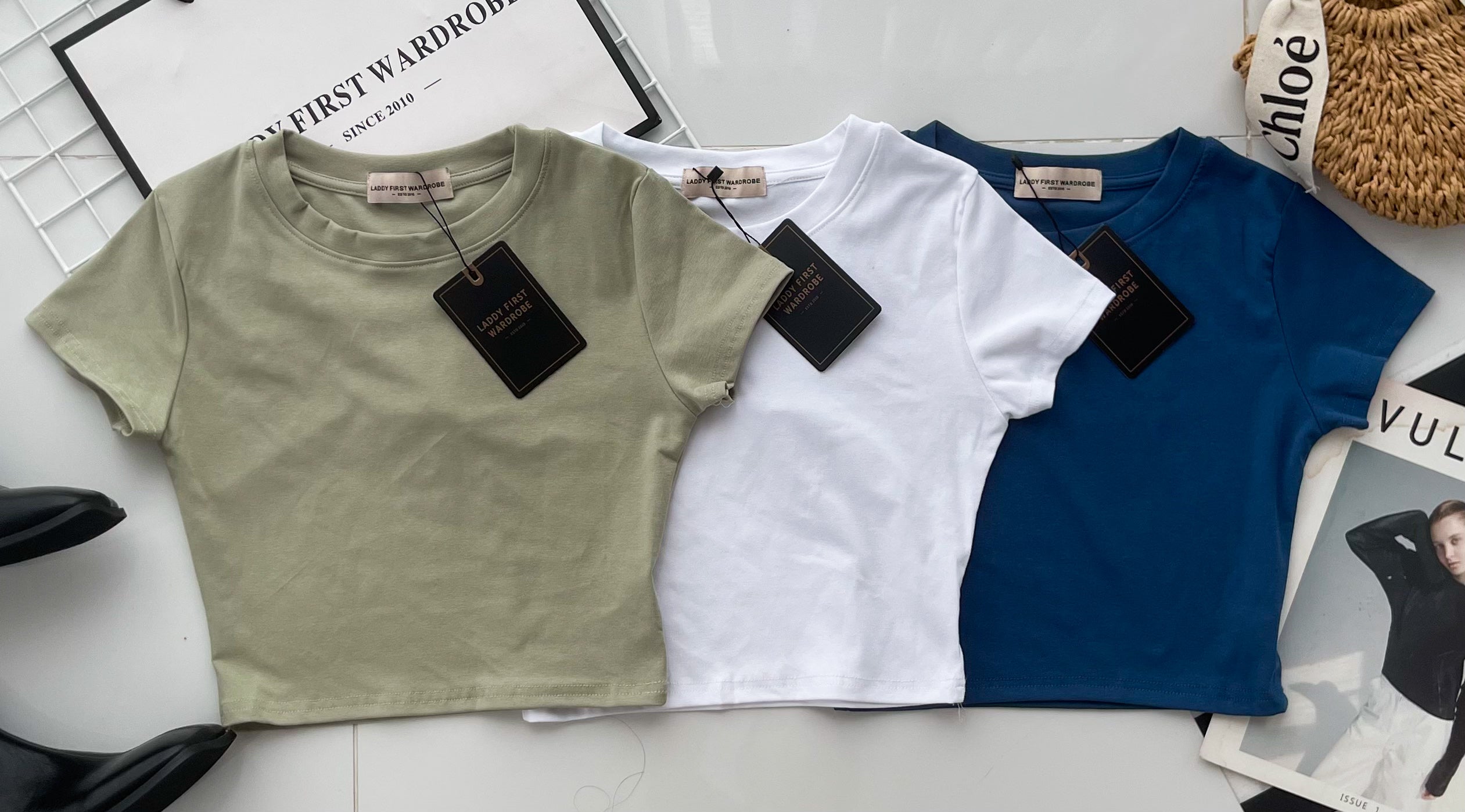 【T979】* 独家高腰T版型 * 高品质纯棉弹力圆领短袖日常简约百搭上衣 ❤❤