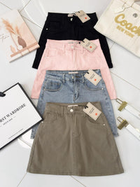 【S9546】高品质简约高腰显瘦A字牛仔百搭裙子，内层有里布短裤有口袋 ❤️❤️【D-R3-C3】