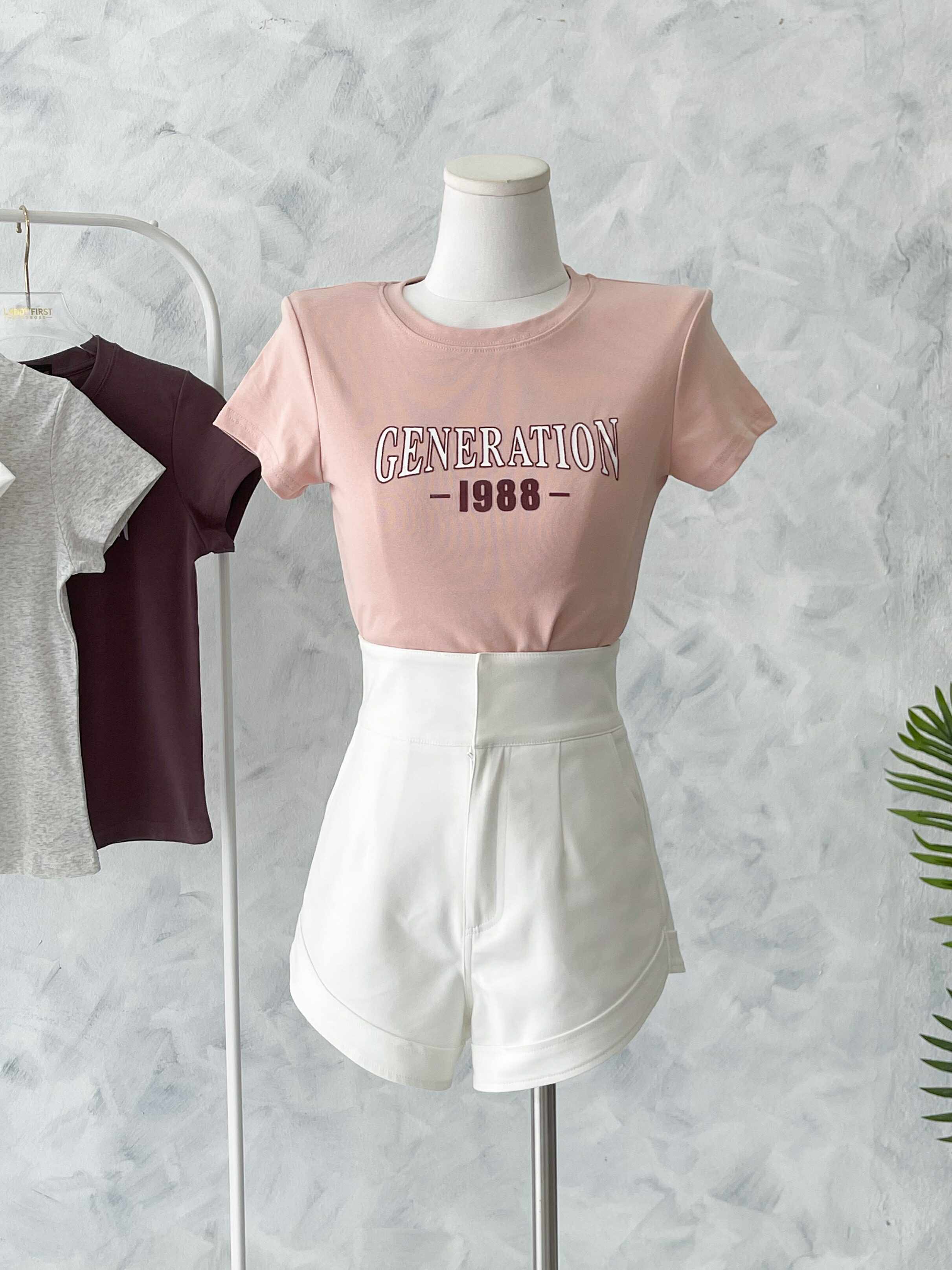 【T605】高品质纯棉弹力印花1988字体圆领短袖日常简约休闲百搭上衣 ❤️❤️