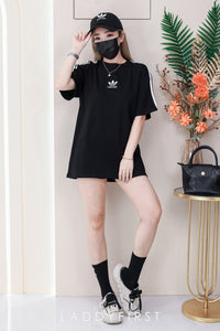 【O1166】高品质三件套男女同款圆领短袖三叶草刺绣Oversized 休闲上衣➕帽子➕袜子 ❤❤【A-RU-1】