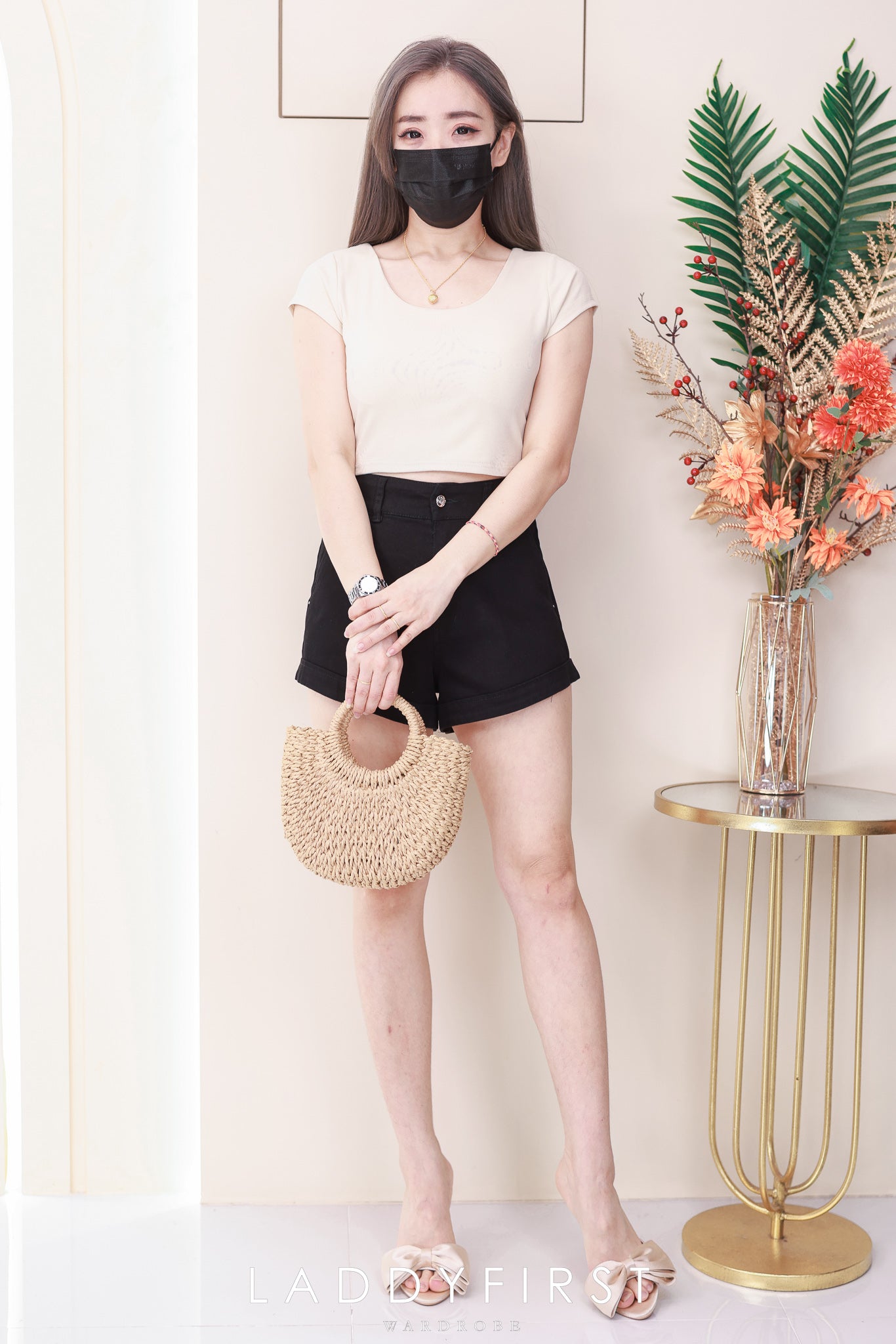 【T82200】高品质前双后单纯棉弹力带胸垫短版上衣 ❤❤