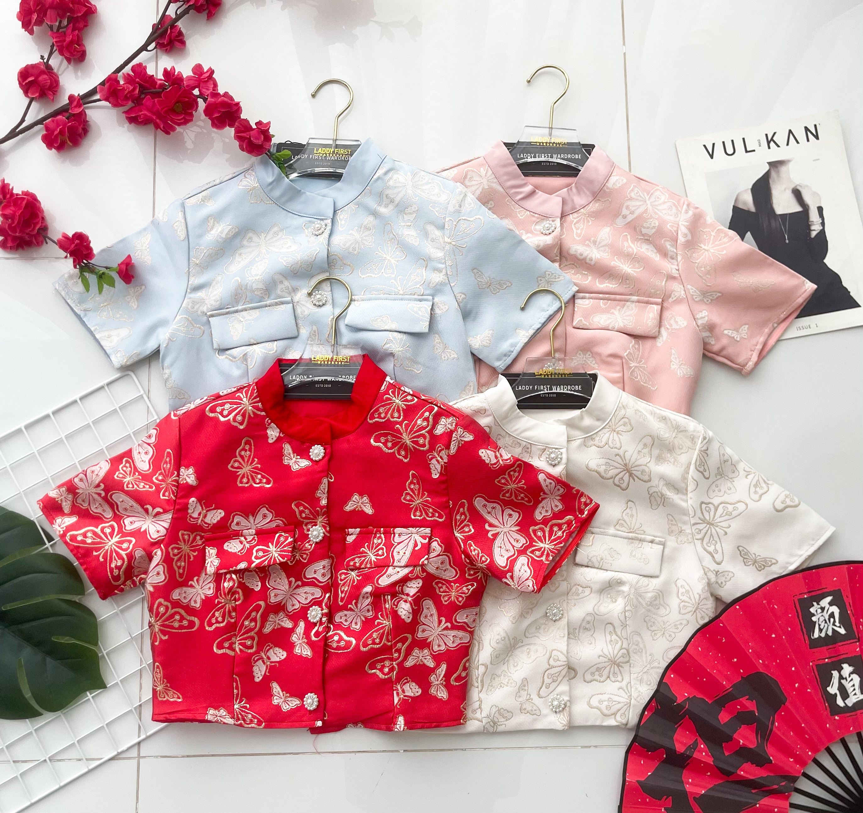 【T23240】高品质新中式国风提花旗袍上衣，有口袋 ❤❤