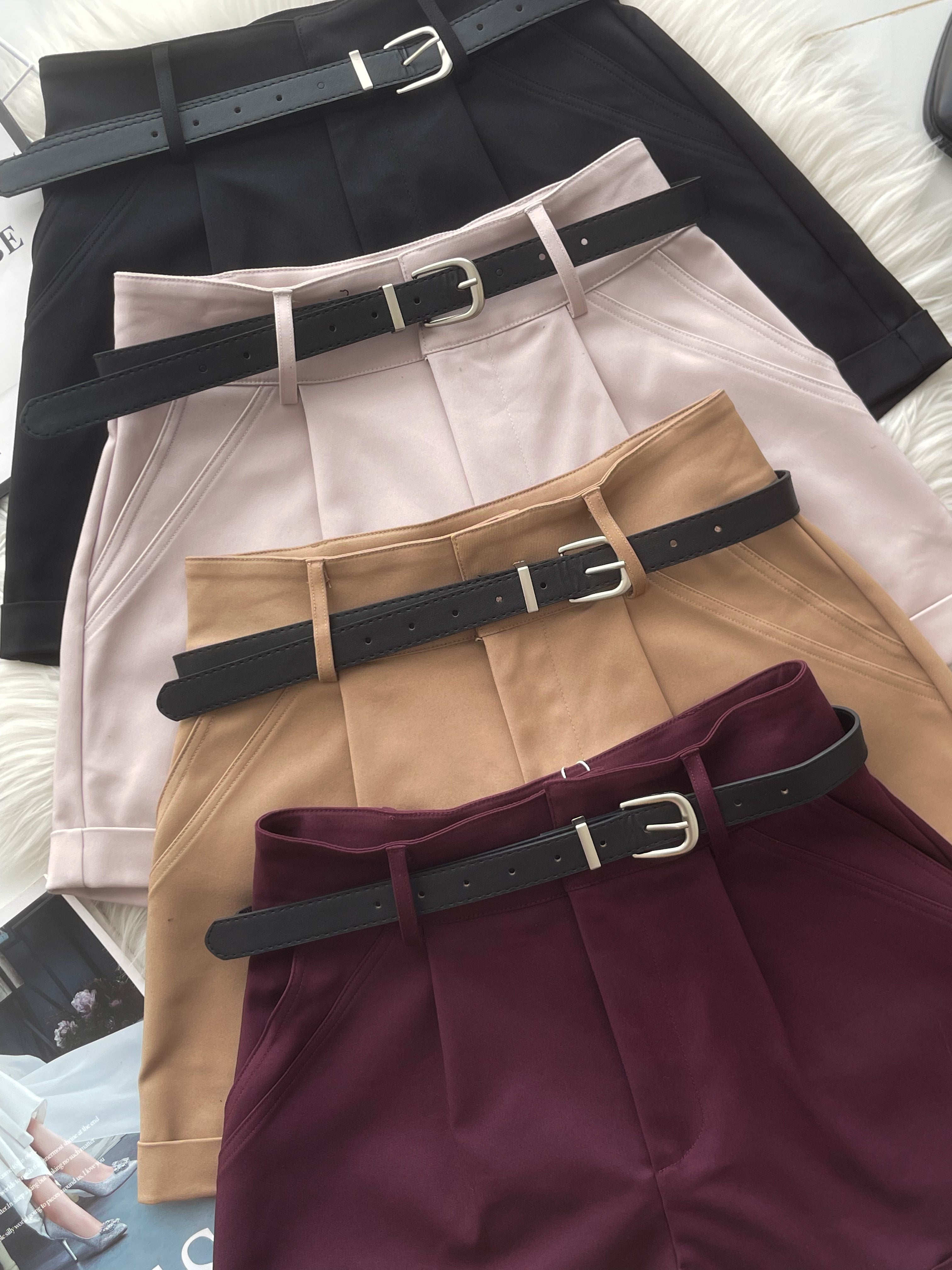 【S6961】高品质简约时尚西装垂感高腰显瘦百搭短裤，搭配附送腰带，有口袋 ❤️❤️