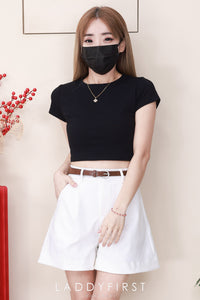 【S82946】高品质简约时尚厚实西装高腰显瘦百搭短裤，附送腰带，有口袋 ❤️❤️ 【B-R2-C3】