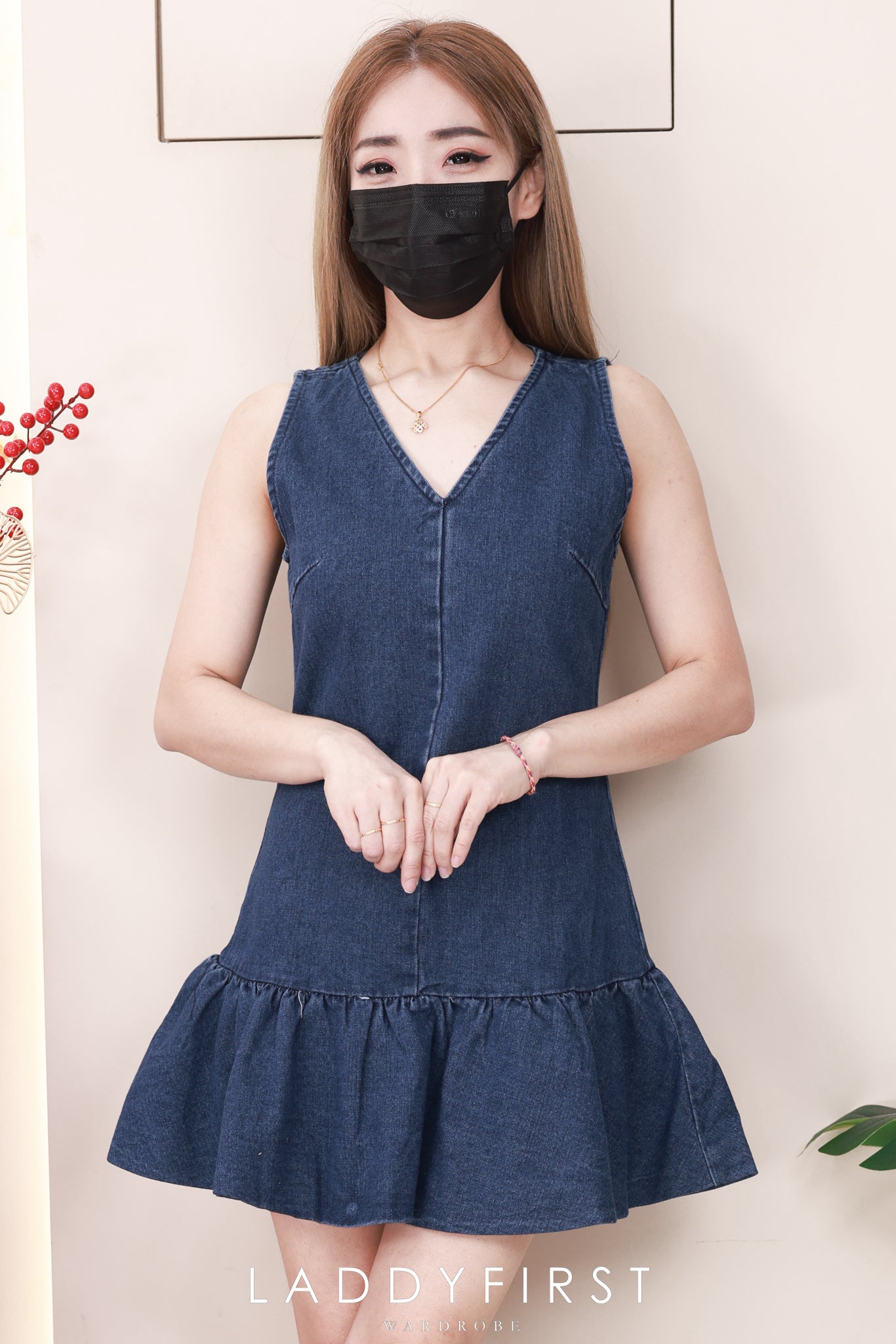 【D6901-1】⚡补货预订款⚡高品质欧美时尚宽松版慵懒风牛仔连身裙子 ❤❤