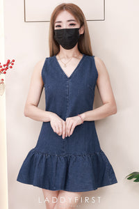 【D6901】高品质欧美时尚宽松版慵懒风牛仔连身裙子 ❤❤ 【A-R2-C1】