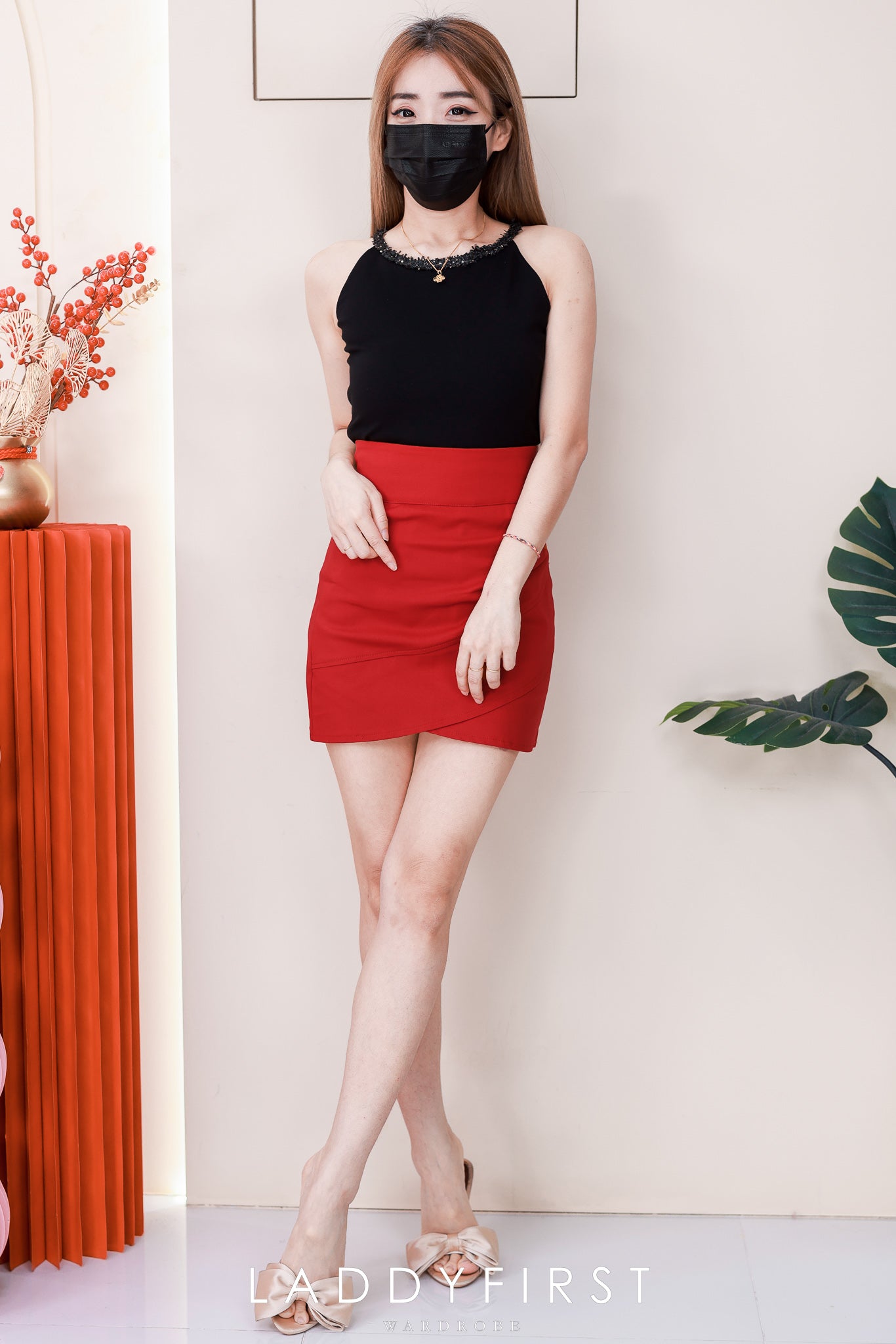 【T6879】高品质罗马拼接小香风领口无袖上衣 ❤❤