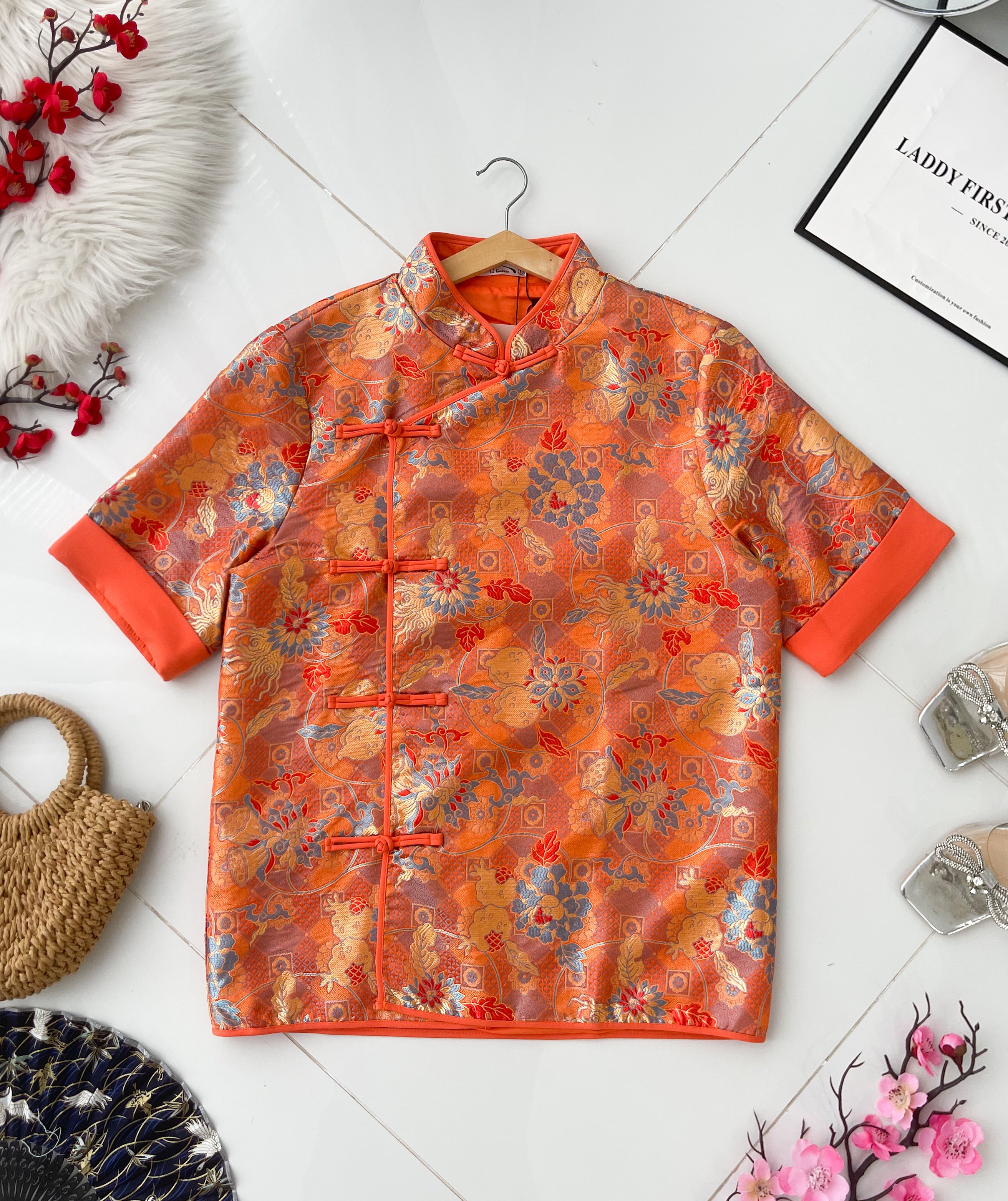 【T1026】高品质【男装】高端大气国风唐装提花旗袍上衣 ❤❤