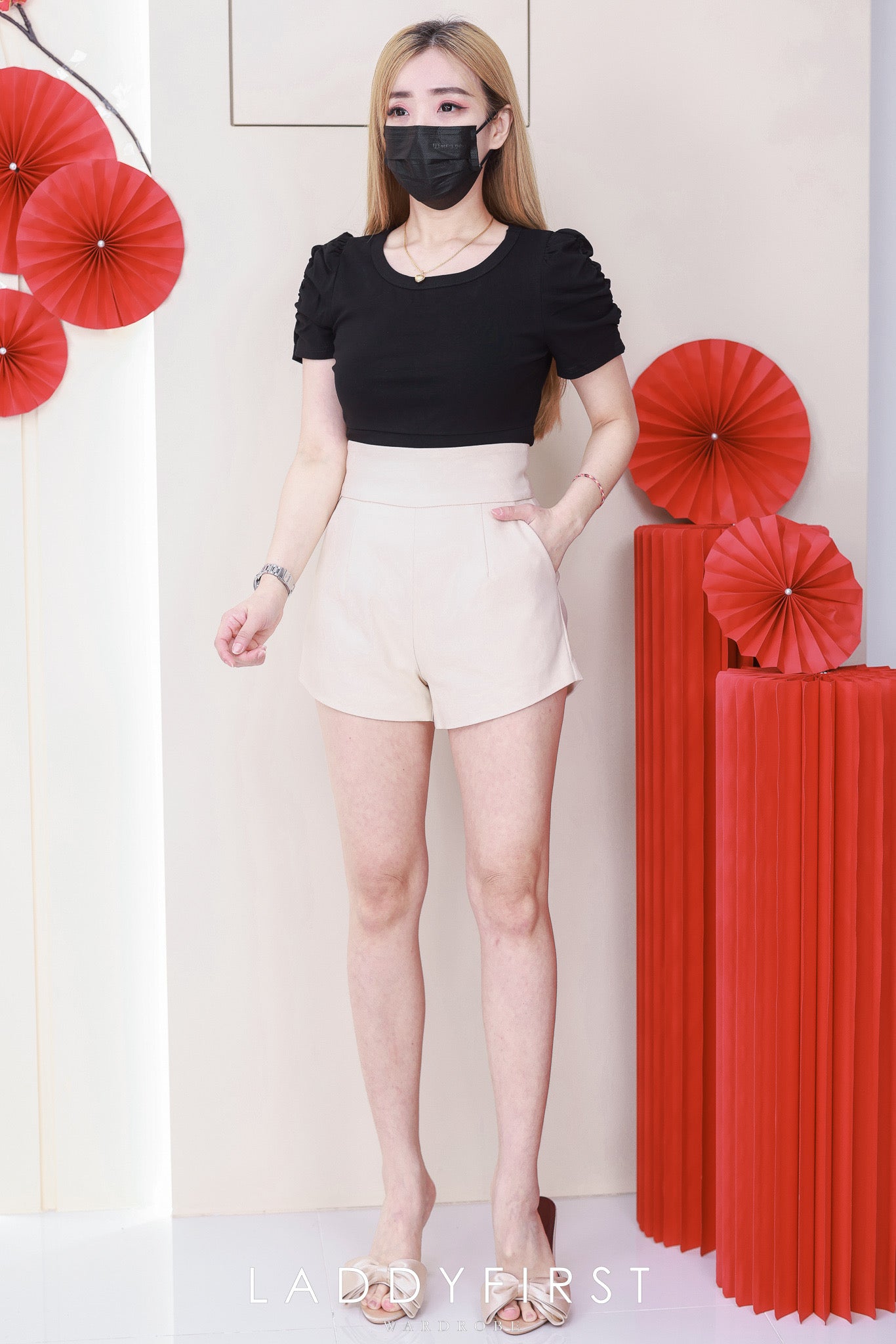 【T3454】【LFW独家小圆饼】高品质厚棉皱褶短袖纯棉弹力简约休闲百搭上衣 ❤❤ 【A-R1-C1】