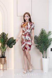 【D3313】独家爆款国潮仙鹤高端唐装旗袍连身裙子【B-R3-C2】