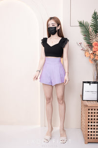 【S3380】【LFW独家小圆饼】高品质阔腿蓬蓬百褶显腰西装高腰百搭短裤，内层包臀防走光里布短裤 ❤️❤️【A-R3-C3】