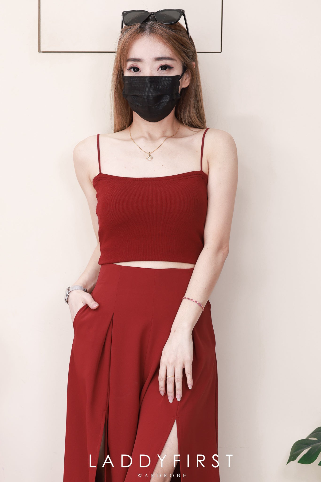 【L82843】高品质两侧性感开叉设计西装脆感阔脚高腰百搭长裤，有口袋 ❤️❤️ 【A-R1-C1】