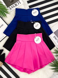 【S3380】【LFW独家小圆饼】高品质阔腿蓬蓬百褶显腰西装高腰百搭短裤，内层包臀防走光里布短裤 ❤️❤️【A-R3-C3】