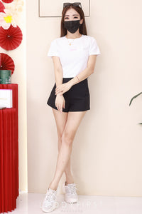 【T83299】高品质love字体刺绣纯棉弹力短袖日常休闲百搭上衣 ❤❤【A-R1-C2】