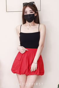 【S26370】高品质松紧腰弹力高腰花苞灯笼百搭短裤，有口袋 ❤️❤️ 【D-R1-C5】