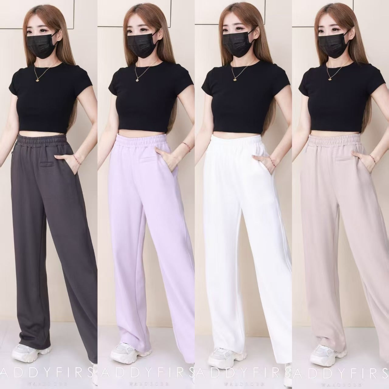 【L1188】高品质空气棉松紧腰弹力运动休闲长裤，有口袋 ❤️❤️ 【A-R2-C4】