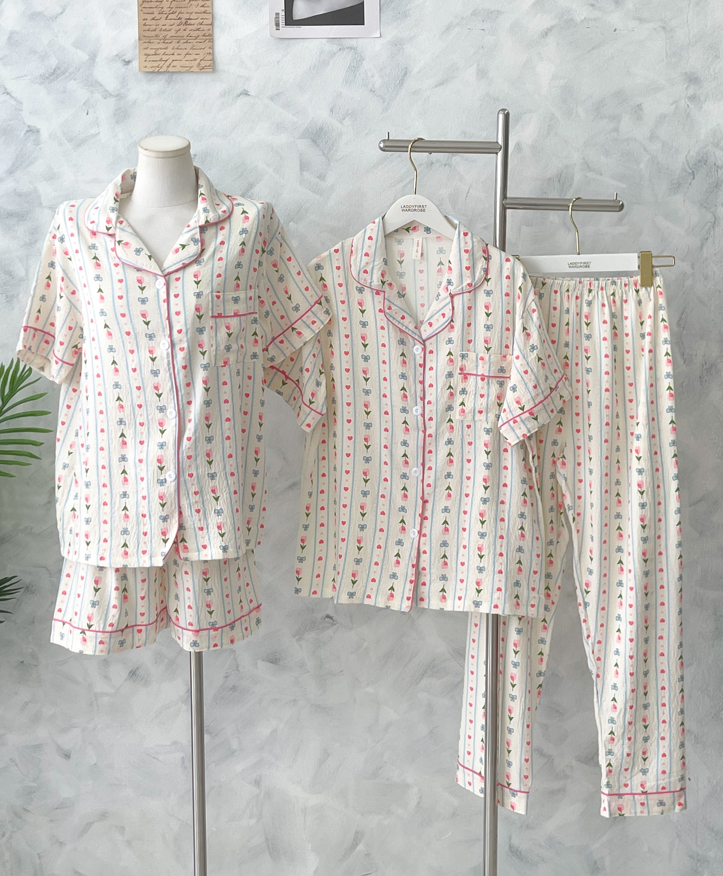 【SW267】高品质可爱甜美风三件套家居睡衣套装 上衣➕短裤➕长裤❤️❤️