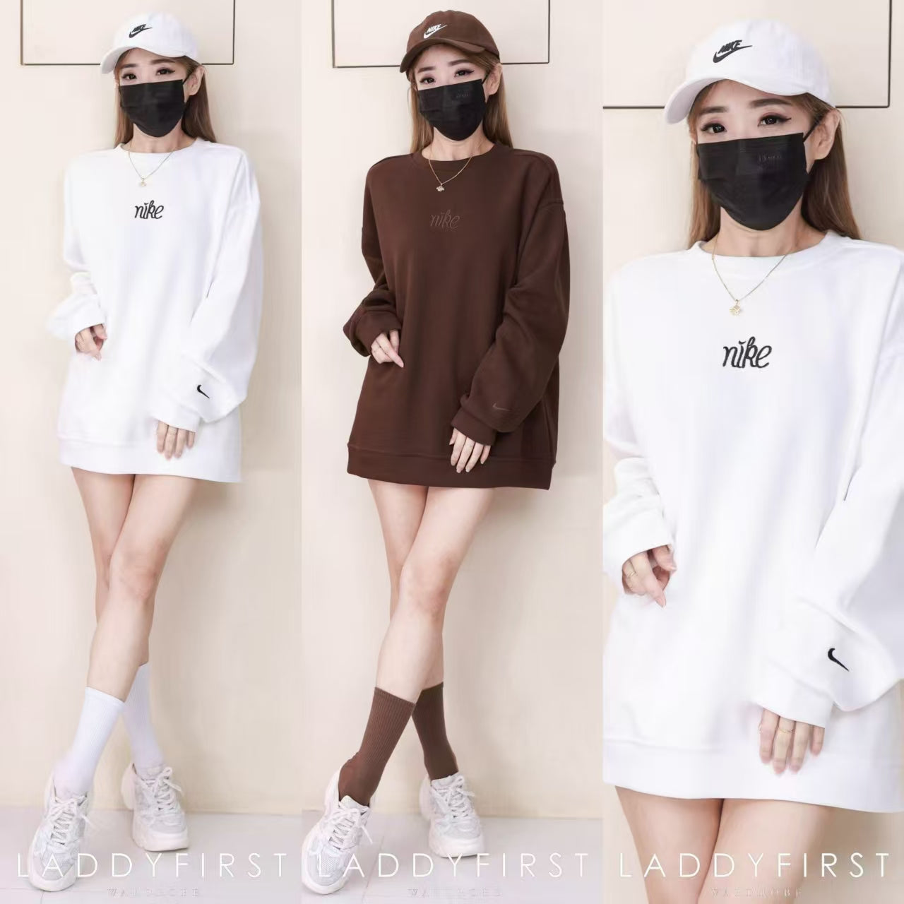 【O80220】高品质三件套男女同款厚实卫衣棉Oversized 潮流时尚长袖上衣 ❤️❤️ 上衣👕➕帽子🧢➕袜子🧦