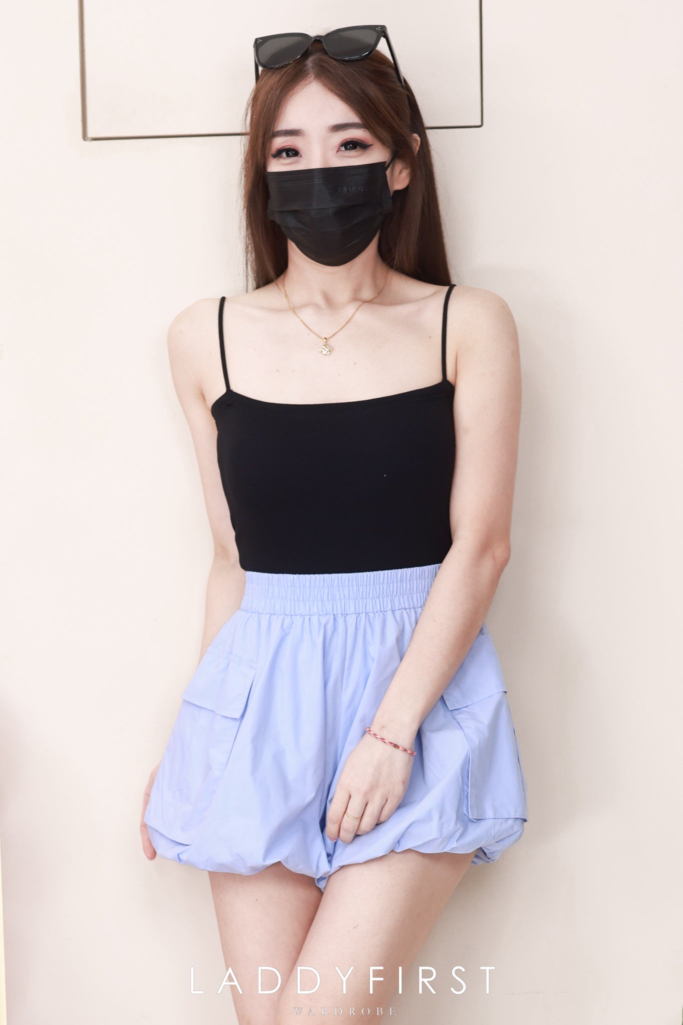 【S26370】高品质松紧腰弹力高腰花苞灯笼百搭短裤，有口袋 ❤️❤️ 【D-R1-C5】