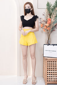 【S3380】【LFW独家小圆饼】高品质阔腿蓬蓬百褶显腰西装高腰百搭短裤，内层包臀防走光里布短裤 ❤️❤️【A-R3-C3】