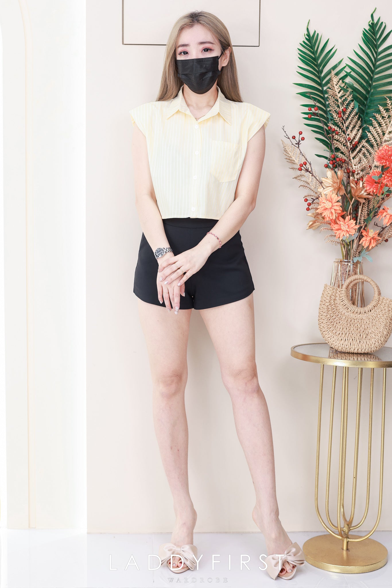 【T82480】高品质韩系气质百搭衬衫短版上衣 ❤❤