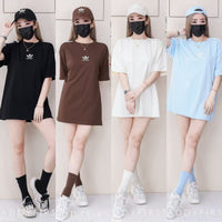 【O1166】高品质三件套男女同款圆领短袖三叶草刺绣Oversized 休闲上衣➕帽子➕袜子 ❤❤【A-RU-1】