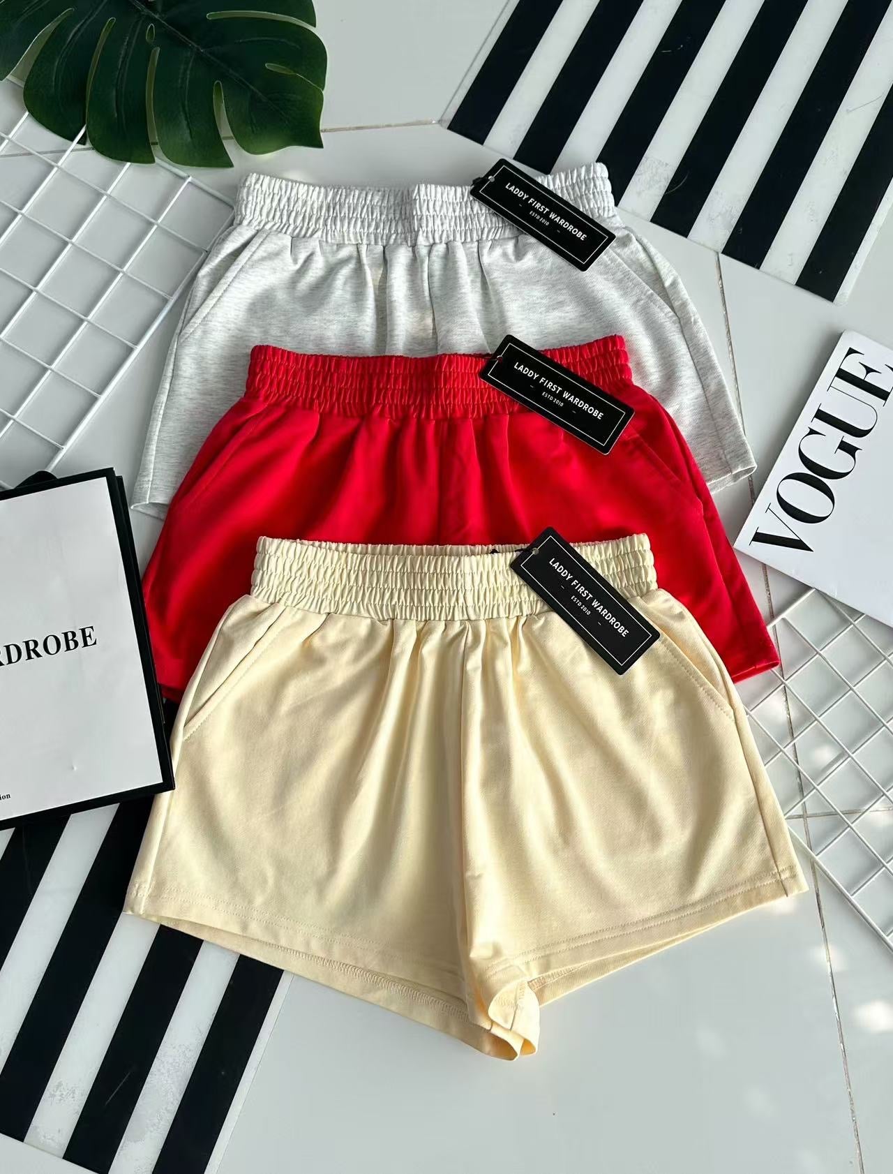 【S9045】独家爆款卫衣棉松紧腰弹力日常休闲百搭短裤，有口袋 ❤️❤️ #休闲百搭 🔥🔥 【B-R3-C3】