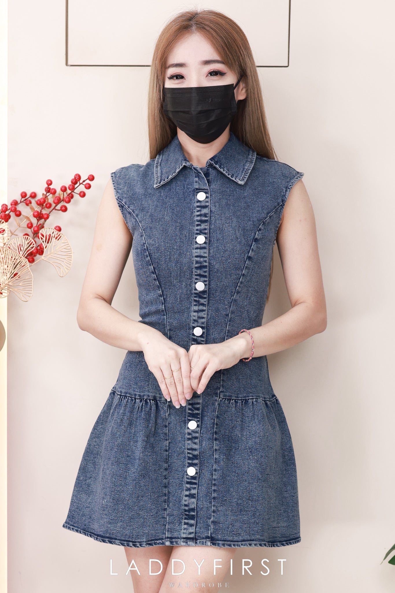 【D6755】高品质欧美时尚宽松版慵懒风牛仔连身裙子 ❤❤【A-R1-C6】