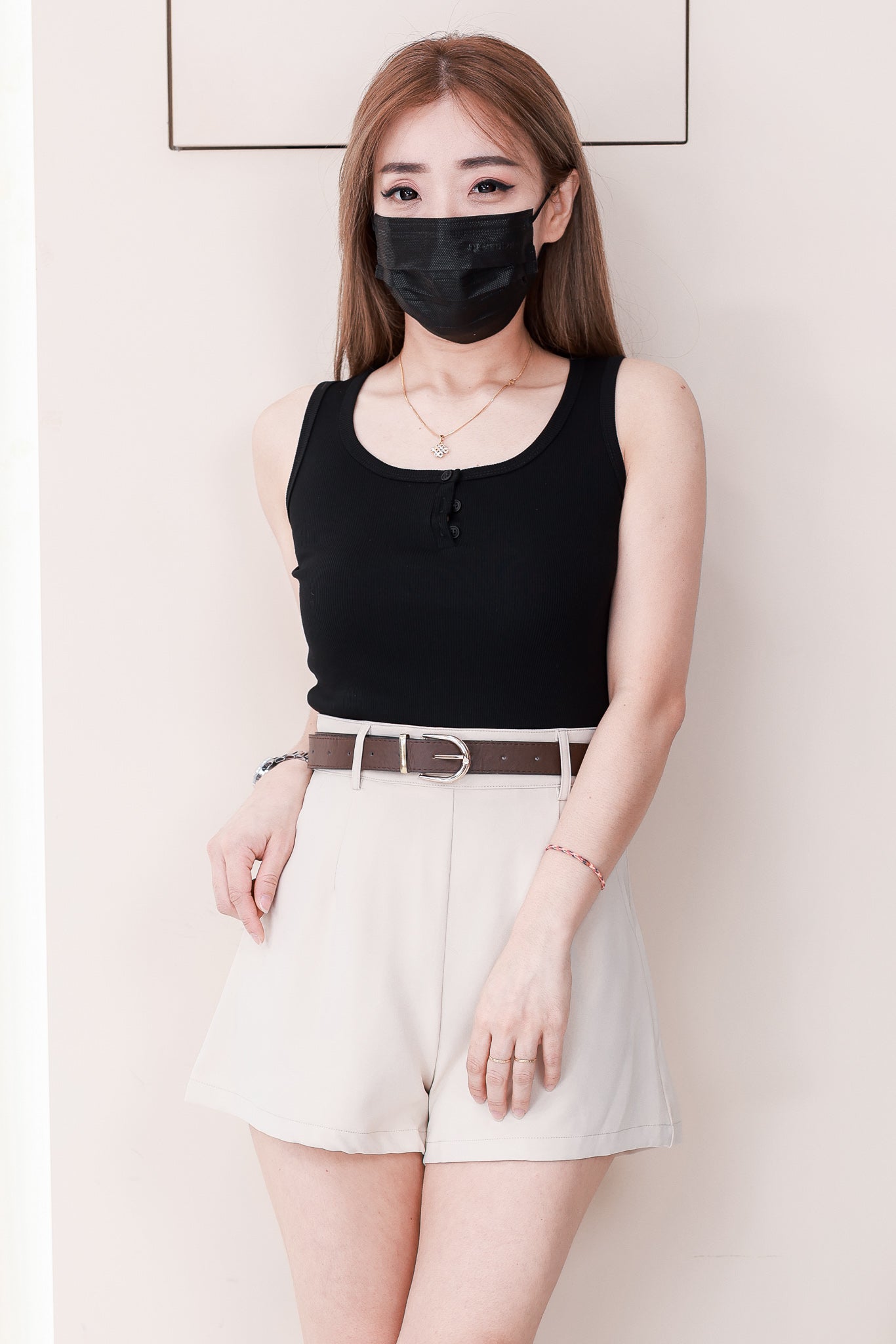 【S2614】高品质简约时尚西装垂感高腰显瘦百搭短裤，搭配附送腰带，有口袋 ❤️❤️