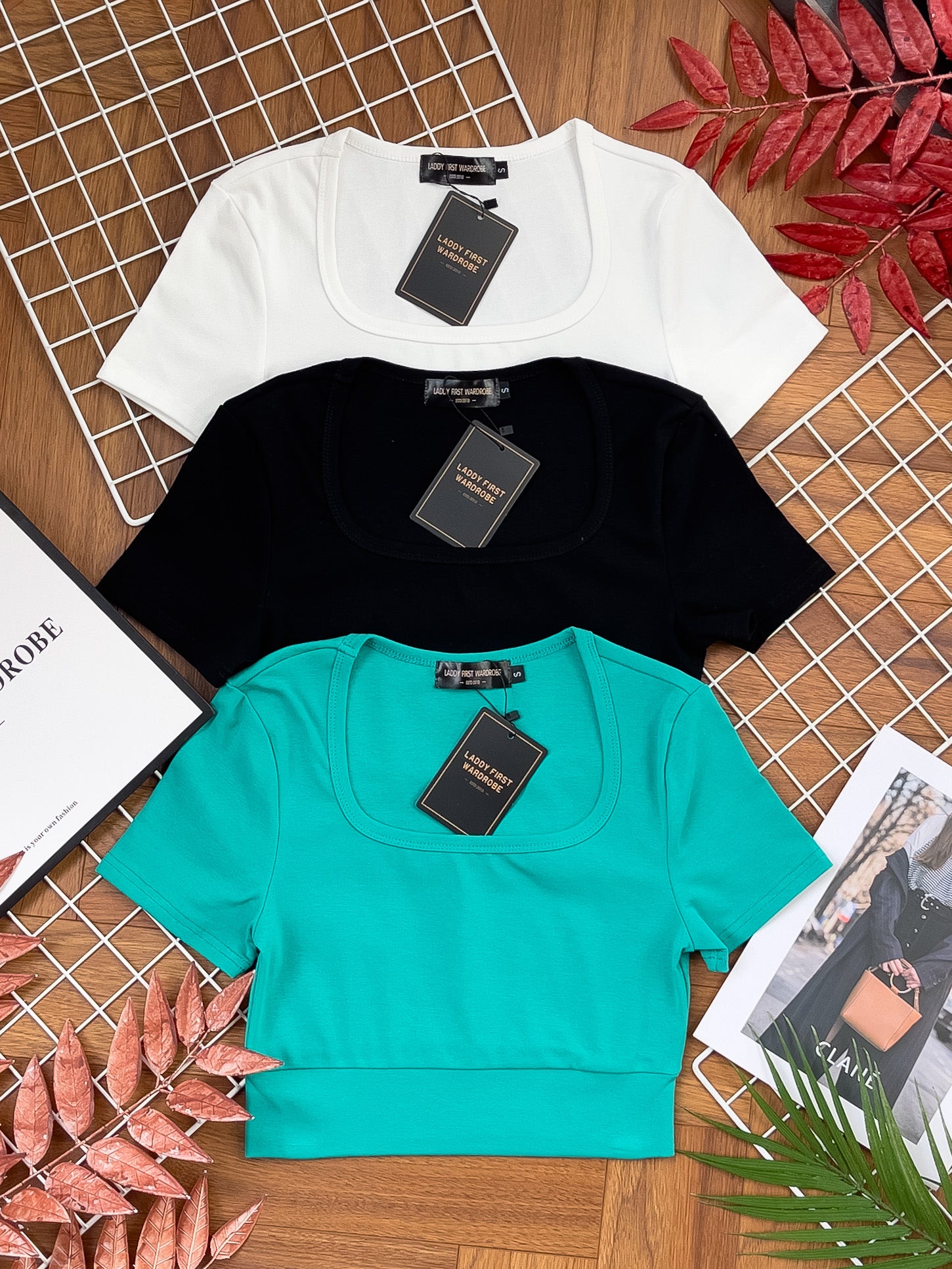 【T3369】独家爆款大U领短袖纯棉弹力休闲百搭上衣【A-R1-C3】