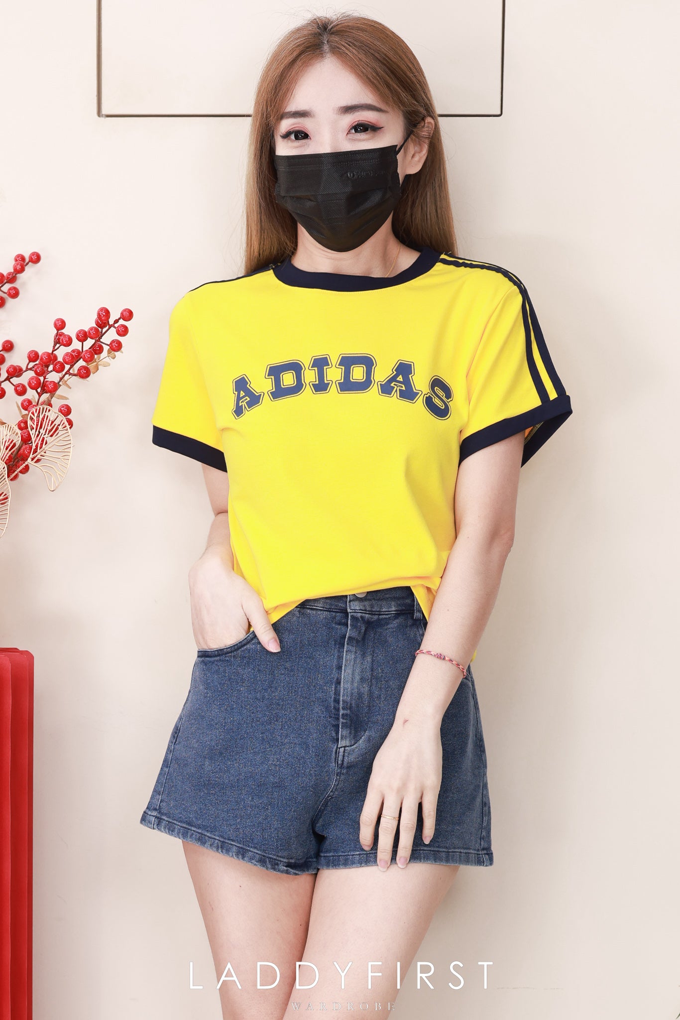 【T9466-1】⚡补货预订款⚡高品质A牌三条杠撞色系纯棉运动休闲上衣 ❤️