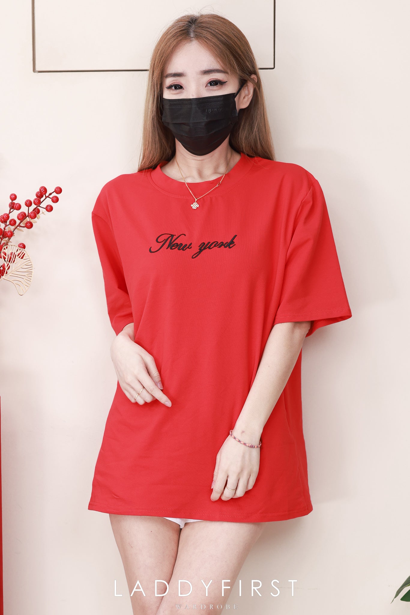 【T82997】高品质New york 刺绣宽松纯棉日常oversized百搭上衣 ❤❤ 【B-R1-C6】