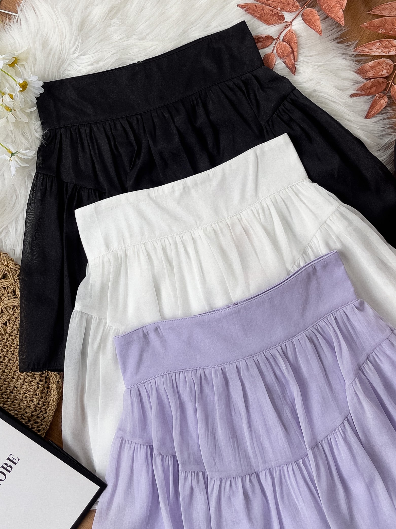 【S5296】气质假两件网纱拼接里布高腰裙子，内层里布短裤