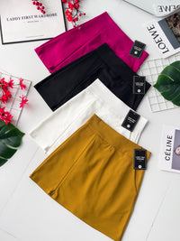 【S7973】独家爆款高品质A字裙西装高腰百搭裤裙，前裙后裙有口袋，右边拉链开叉设计 【C-R1-C6】