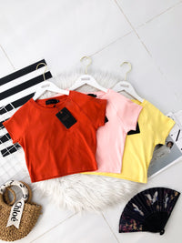 【T80792】【直播间搭配款】独家爆款高品质纯棉弹力圆领短袖简约日常百搭款上衣 #衣柜必入手百搭款 ❤❤【A-R3-C2】