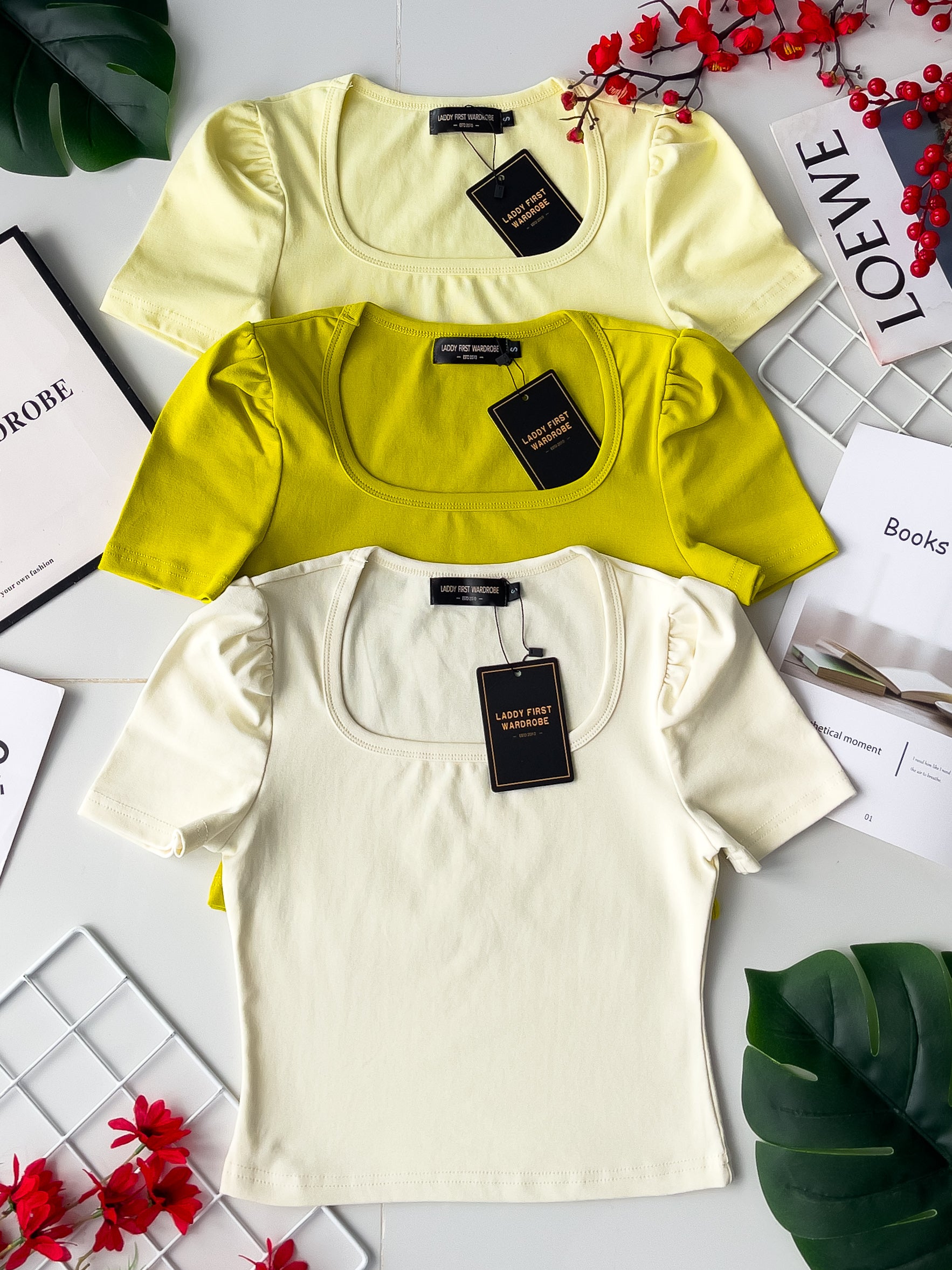 【T3329】独家爆款方领短袖纯棉弹力简约休闲百搭上衣 ❤️❤️ 【A-R3-C2】