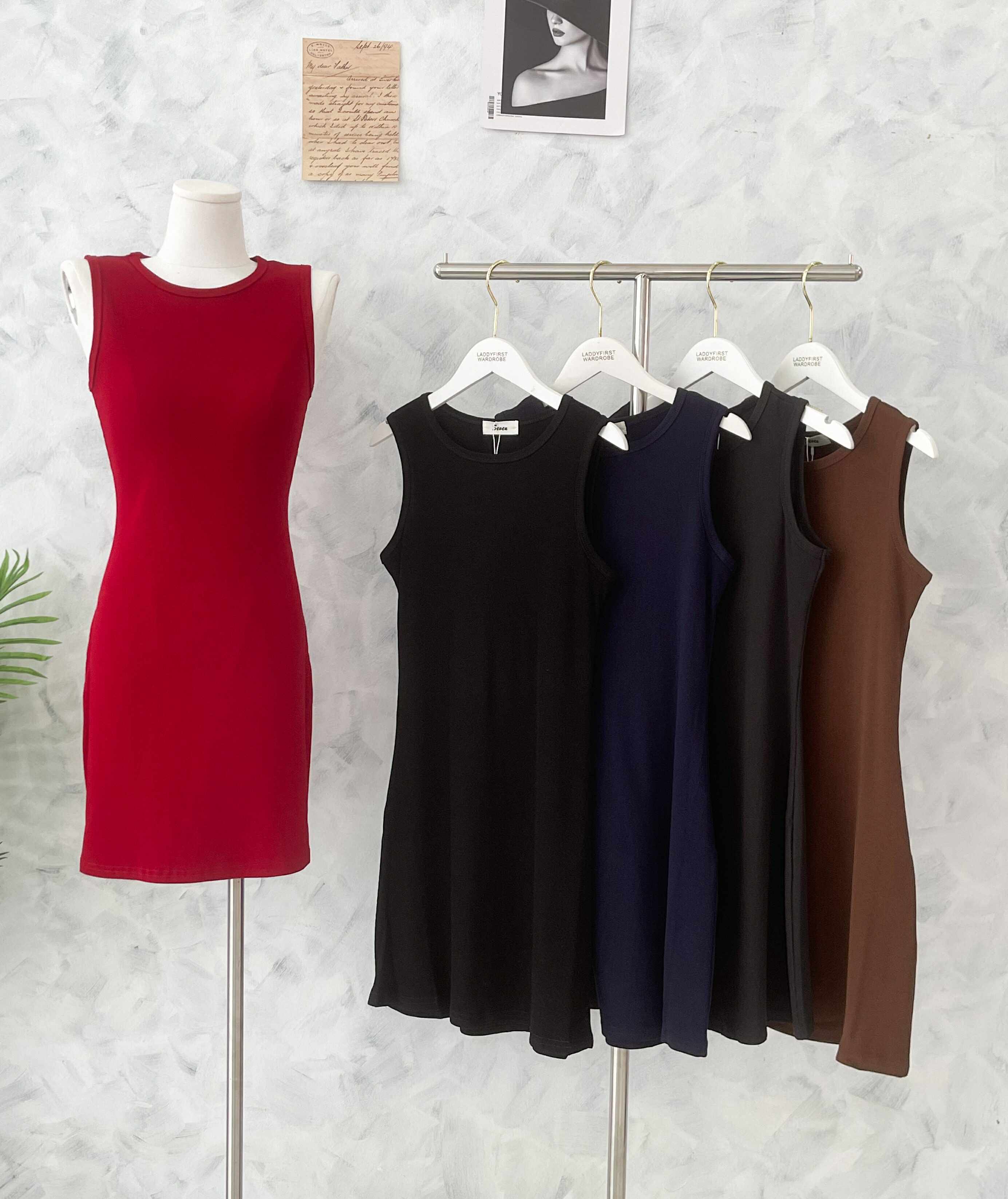 【D82420】高品质螺纹面料弹力慵懒风连身裙子❤️❤️ 【C-R1-C3】