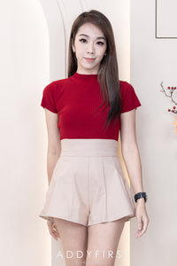 【S3380】【LFW独家小圆饼】高品质阔腿蓬蓬百褶显腰西装高腰百搭短裤，内层包臀防走光里布短裤 ❤️❤️【A-R3-C3】