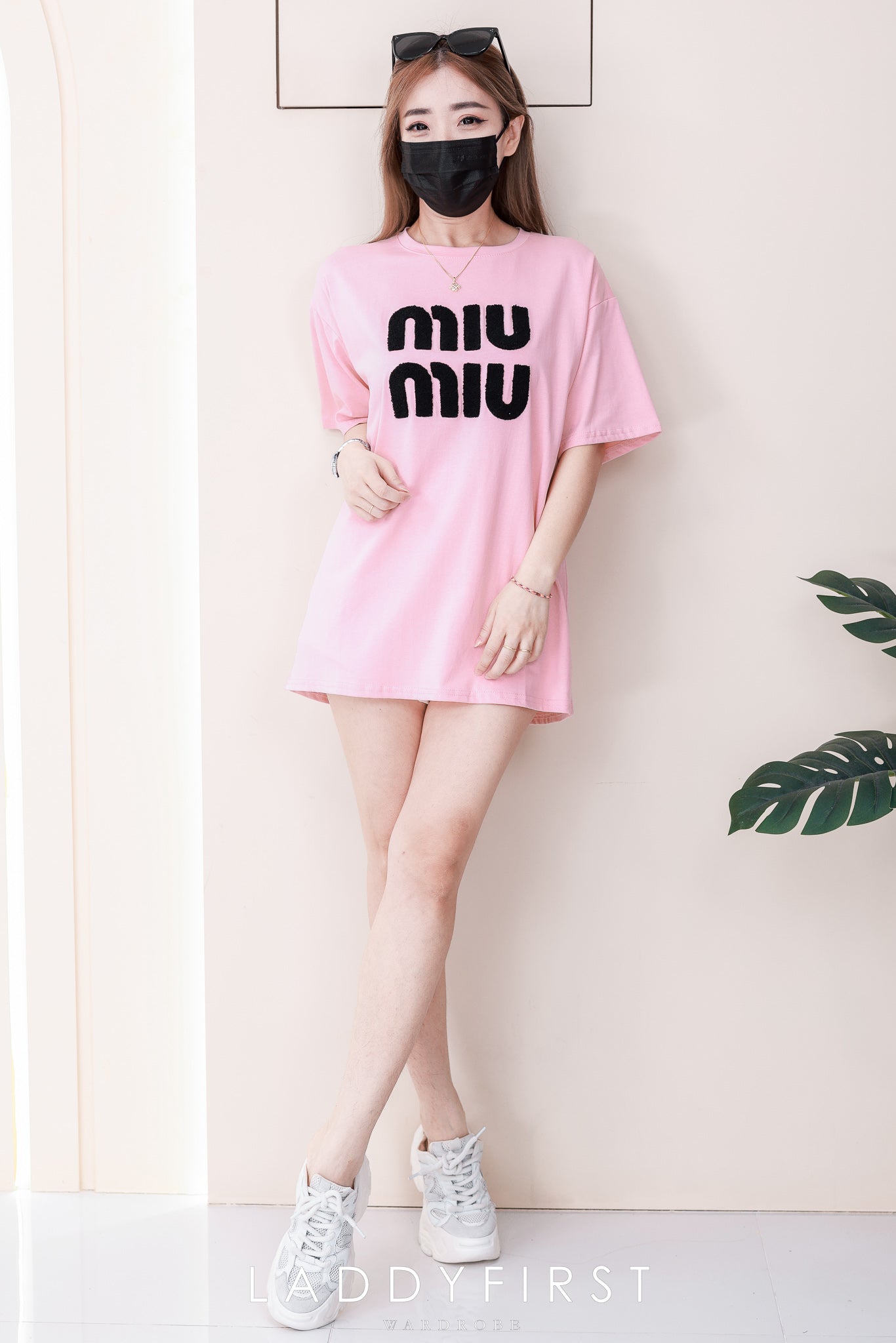 【O7603】毛巾绣字MIUMIU领短袖 Oversized 休闲上衣❤️❤️
