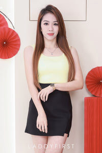 【S81045】高品质前后裙子小开叉设计西装高腰百搭裙子，内层有里布短裤，有口袋 ❤️❤️ 【B-R1-C2】